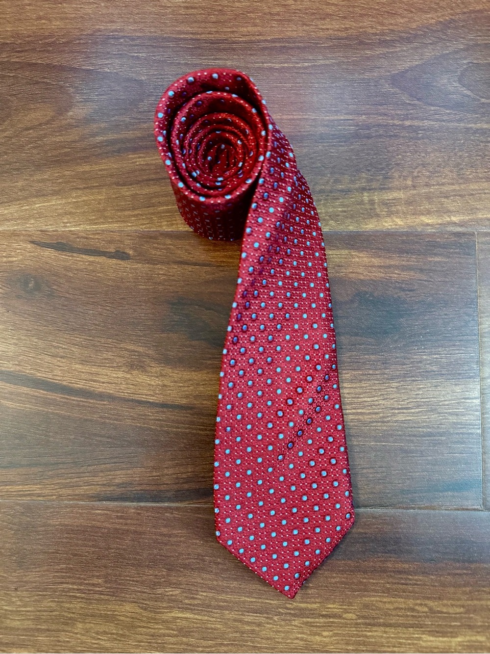 JOHN NORDSTROM Red Tie with White Polka Dots - Made in Italy